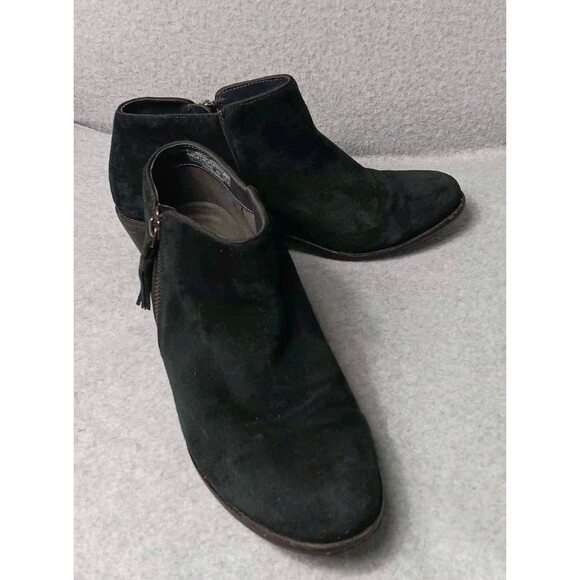 Vionic Shoes - Vionic Joy Serena Suede Ankle Boots 9.5 Black Side Zip Tassel Casual Comfort